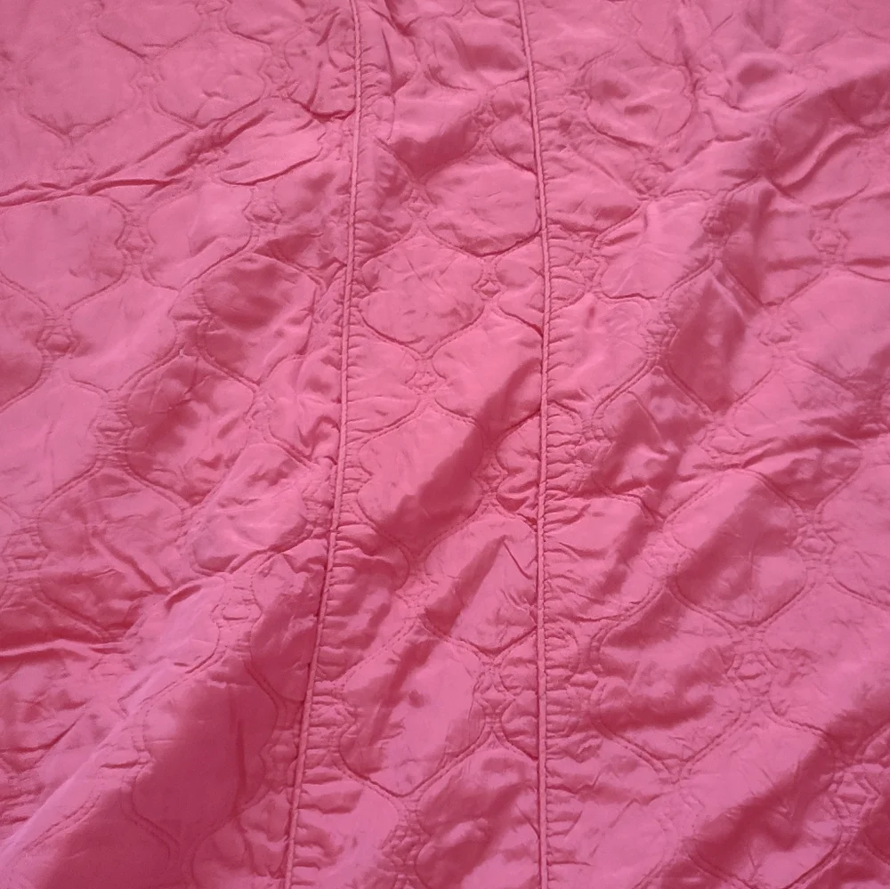 Floral Roses Reversible Pink Bedspread Coverlet Quilt Boho Vintage Style